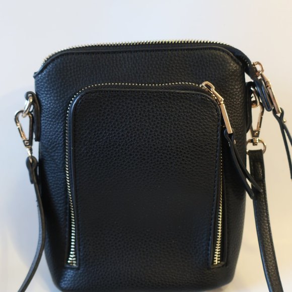 Womens Shag Boutique Black Faux Leather Crossbody * - Picture 3 of 7